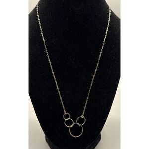 EFYTAL Sterling Silver 4 Generations Interlocking Circles Necklace 925 Silver